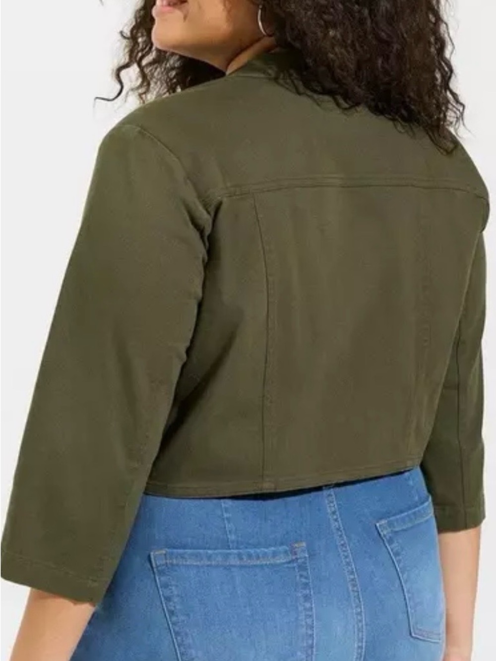 torrid Olive Cropped Utility Jacket - Picture 3 of 6